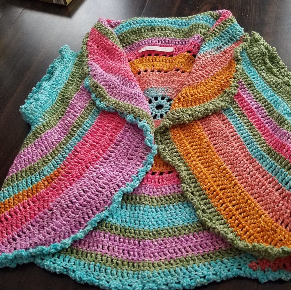 New crocheted Boho Circle Vest
